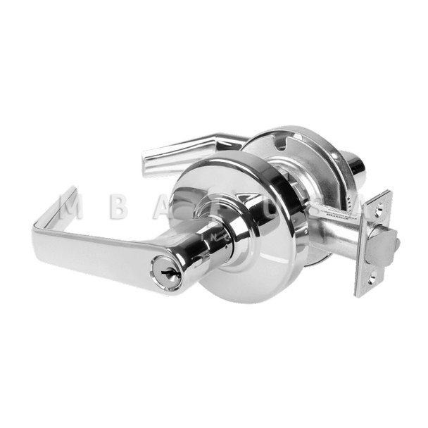 Schlage Grade 2 Storeroom Cylindrical Lock w/ Field Selectable Vandlgard, Saturn Lever, Conventional Cylinder, Bright Chrome, Non-Handed (ALX80P SAT 625)