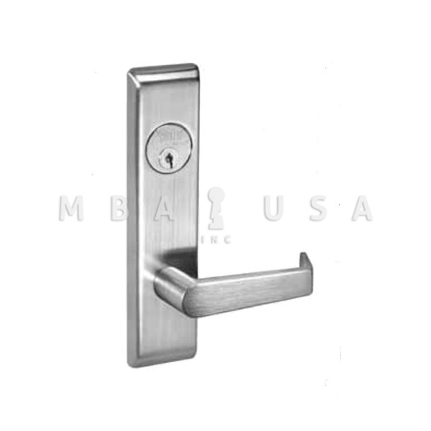 ACCENTRA Grade 1 Dormitory or Exit Mortise Lock, Augusta Lever, CN Escutcheon, Less Cylinder, Satin Chromium Plated (AUCN8822FL 626 LC)