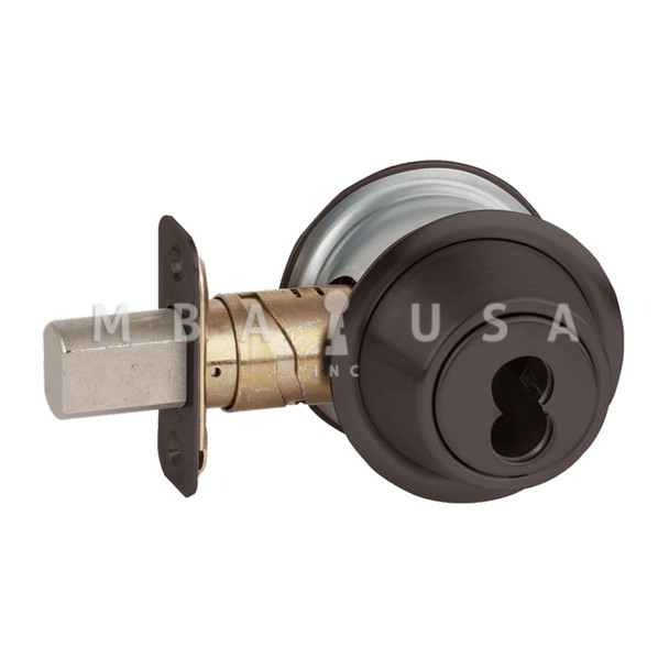 Schlage Grade 3 Single Cylinder Deadbolt, SFIC Prep Less Core, Adjustable 2-3/8" and 2-3/4" Backset, Dark Oxidized Satin Bronze Oil Rubbed (B560B 613)