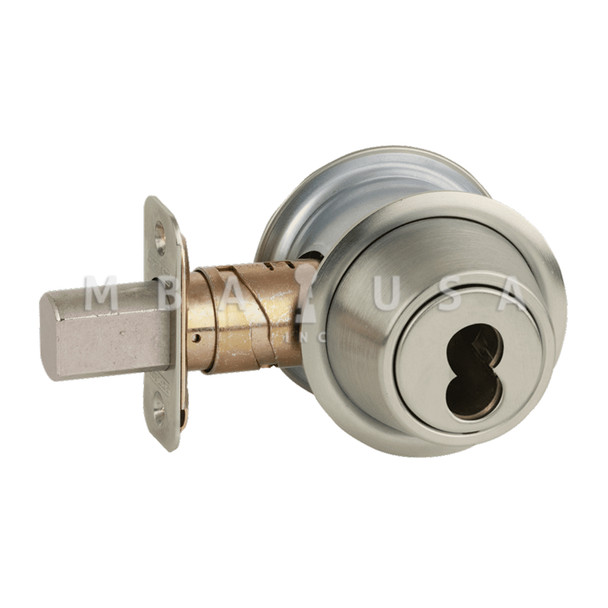 Schlage Grade 3 Single Cylinder Deadbolt, SFIC Prep Less Core, Adjustable 2-3/8" and 2-3/4" Backset, Satin Nickel Plated Clear Coated (B560B 619)