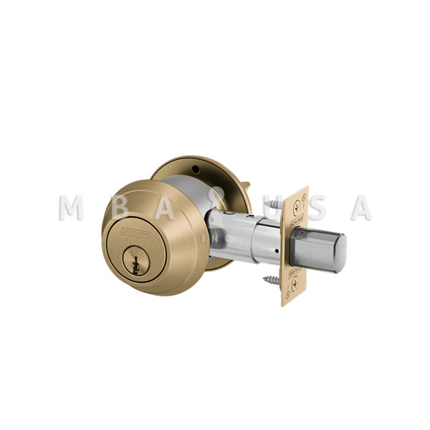 Schlage Grade 1 Single Cylinder Deadbolt, Conventional Cylinder, Satin Brass, Non-Handed (B660P 606)