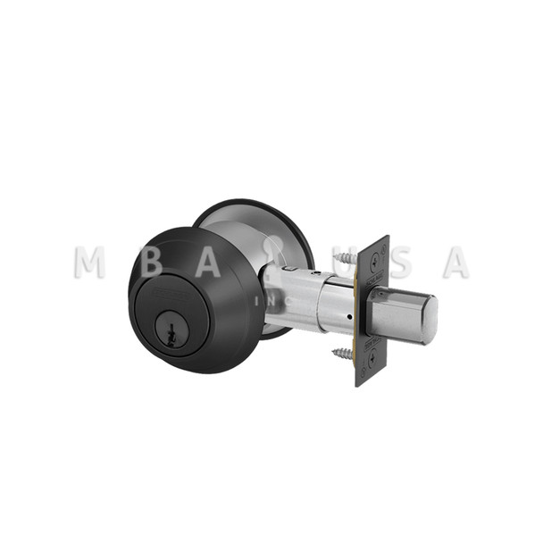 Schlage Grade 1 Double Cylinder Deadbolt, Conventional Cylinder, Flat Black Coated, Non-Handed (B662P 622)