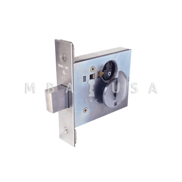 Schlage Grade 1 Entrance/Office Small Case Mortise Deadbolt, Cylinder x Thumbturn, Less Conventional Cylinder, 5-9/16" x 1-1/4" Face Size, Satin Chrome, Non-Handed (L460L 626)