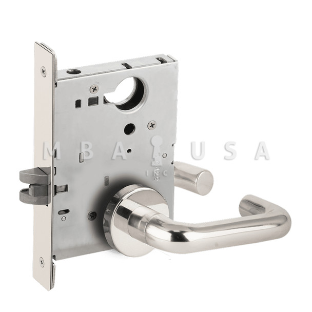 Schlage Grade 1 Passage Latch Mortise Lock, 03 Lever, A Rose, Bright Chrome, Field Reversible (L9010 03A 625)