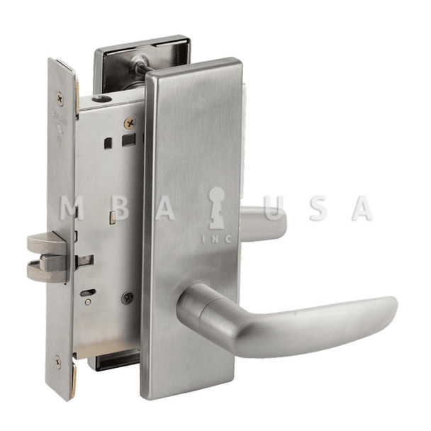 Schlage Grade 1 Passage Latch Mortise Lock, 07 Lever, N Escutcheon, Satin Chrome, Field Reversible (L9010 07N 626)