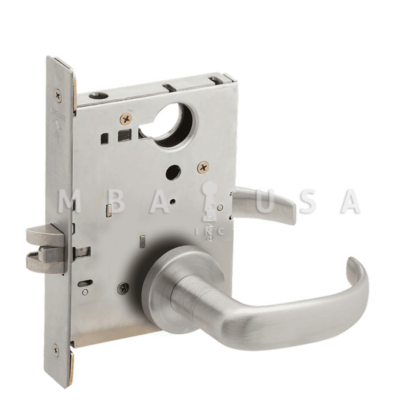 Schlage Grade 1 Passage Latch Mortise Lock, 17 Lever, A Rose, Satin Chrome, Field Reversible (L9010 17A 626)