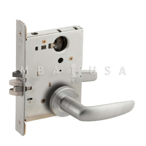 Schlage Grade 1 Entrance Office Mortise Lock, Less Cylinder, 07 Lever, A Rose, Satin Chrome, Field Reversible (L9050L 07A 626)
