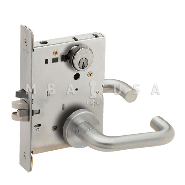 Schlage Grade 1 Entrance Office Mortise Lock, Conventional Cylinder, 03 Lever, A Rose, Satin Chrome, Field Reversible (L9050P 03A 626)