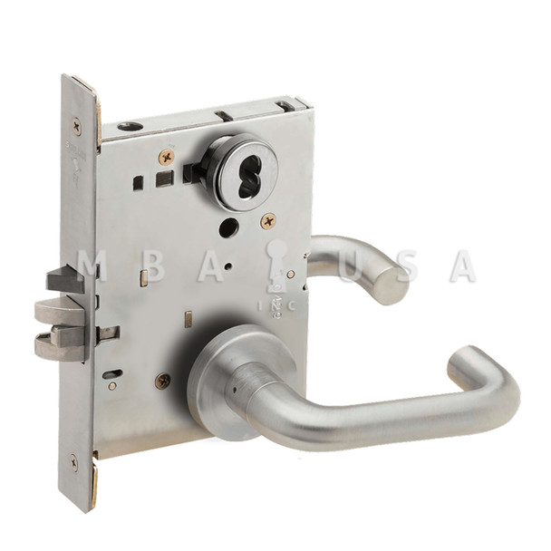 Schlage Grade 1 Classroom Mortise Lock, SFIC Prep Less Core, 03 Lever, A Rose, Satin Chrome, Field Reversible (L9070B 03A 626)