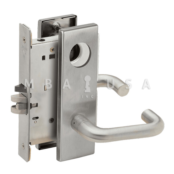Schlage Grade 1 Classroom Mortise Lock, Less Cylinder, 03 Lever, N Escutcheon, Satin Chrome, Field Reversible (L9070L 03N 626)