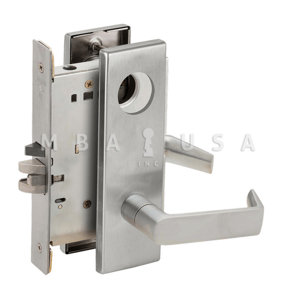 Schlage Grade 1 Classroom Mortise Lock, Less Cylinder, 06 Lever, N Escutcheon, Satin Chrome, Field Reversible (L9070L 06N 626)