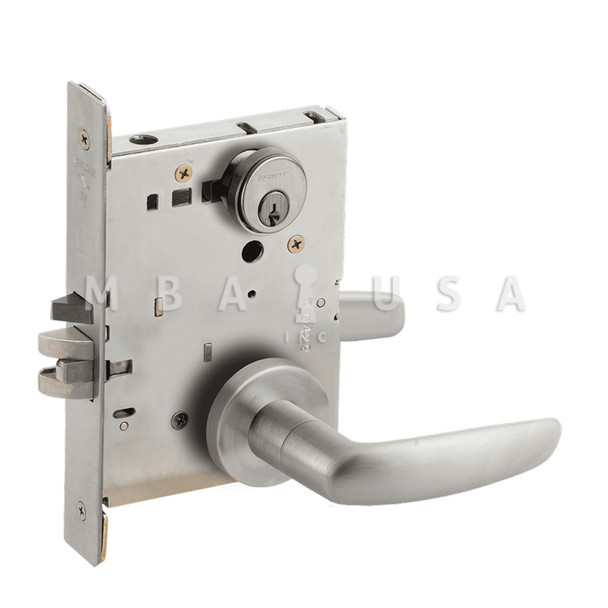 Schlage Grade 1 Classroom Mortise Lock, Conventional Cylinder, 07 Lever, A Rose, Satin Chrome, Field Reversible (L9070P 07A 626)