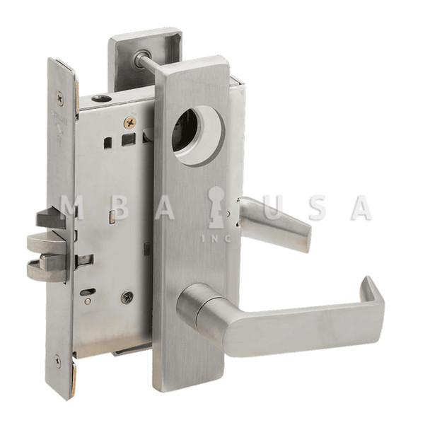 Schlage Grade 1 Storeroom Mortise Lock, Less Cylinder, 06 Lever, L Escutcheon, Satin Chrome, Field Reversible (L9080L 06L 626)