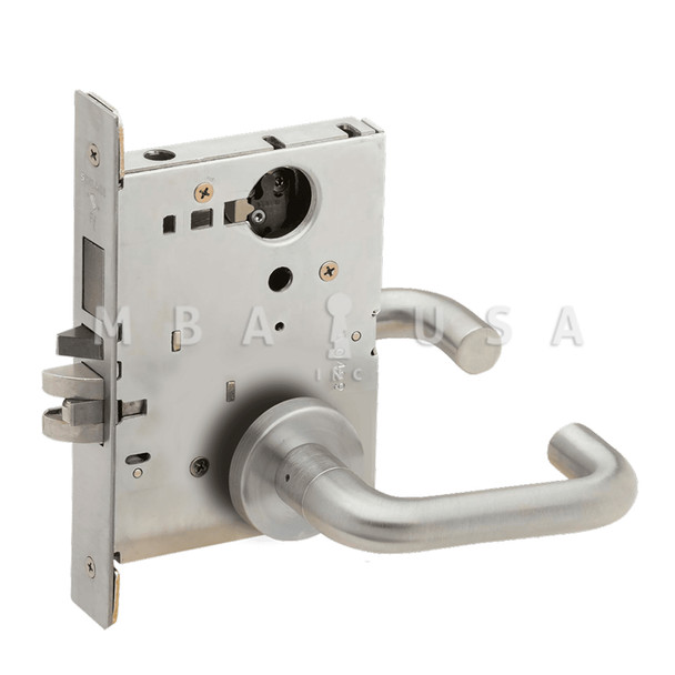 Schlage Entrance Mortise Lock w/ Deadbolt, 03A Design, Less Cylinder, Satin Chrome (L9453L 03A 626)