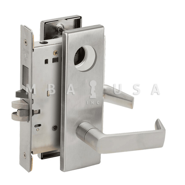 Schlage Storeroom Mortise Lock w/ Deadbolt, 06N Design, Less Cylinder, Satin Chrome (L9480L 06N 626)
