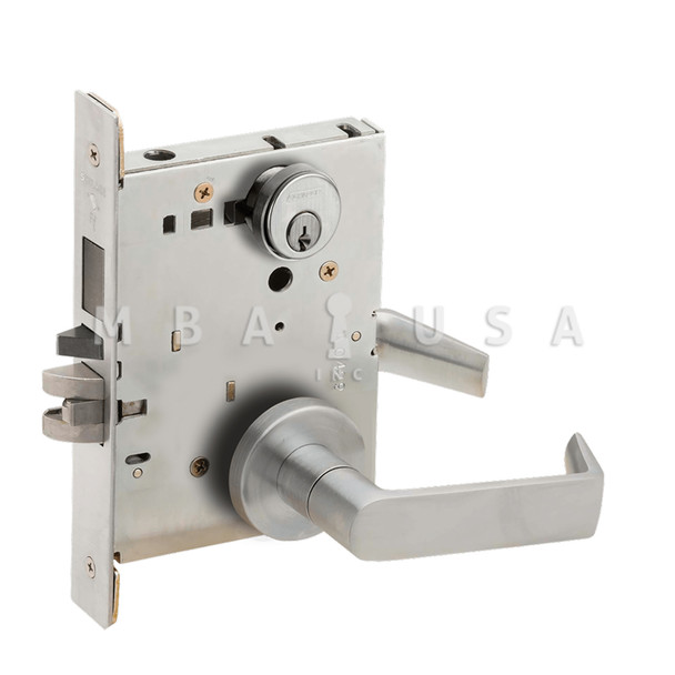 Schlage Storeroom Mortise Lock w/ Deadbolt, 06A Design, Satin Chrome (L9480P 06A 626)