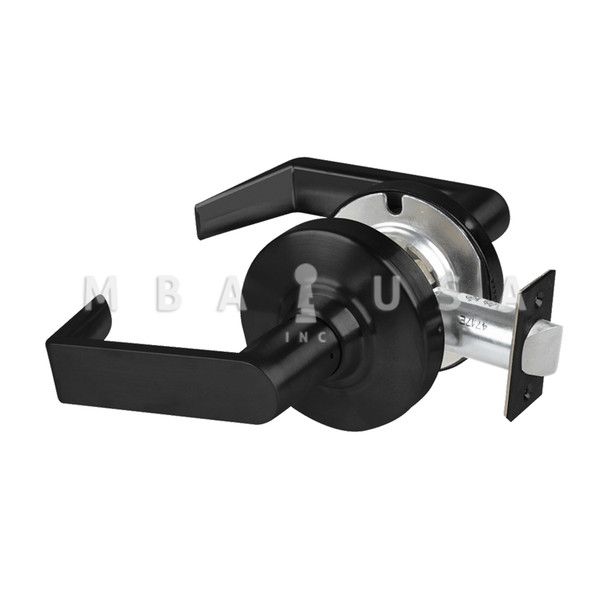 Schlage Grade 1 Passage Latch, Rhodes Lever, Non-Keyed, Matte Black, Non-Handed (ND10S RHO 622)