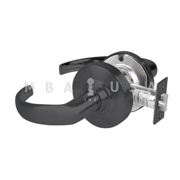 Schlage Grade 1 Passage Latch, Sparta Lever, Non-Keyed, Matte Black, Non-Handed (ND10S SPA 622)