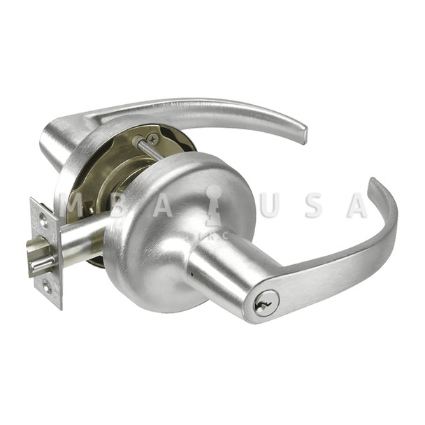 ACCENTRA Grade 2 Entry Cylindrical Lock, Pacific Beach Lever, Conventional Cylinder, Satin Chrome, Non-Handed (PB5307LN 626)