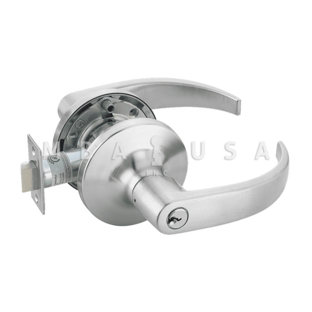 ACCENTRA Grade 1 Storeroom/Closet Cylindrical Lock, Pacific Beach Lever, Conventional Cylinder, Satin Chrome, Non-Handed (PB5405LN 626)