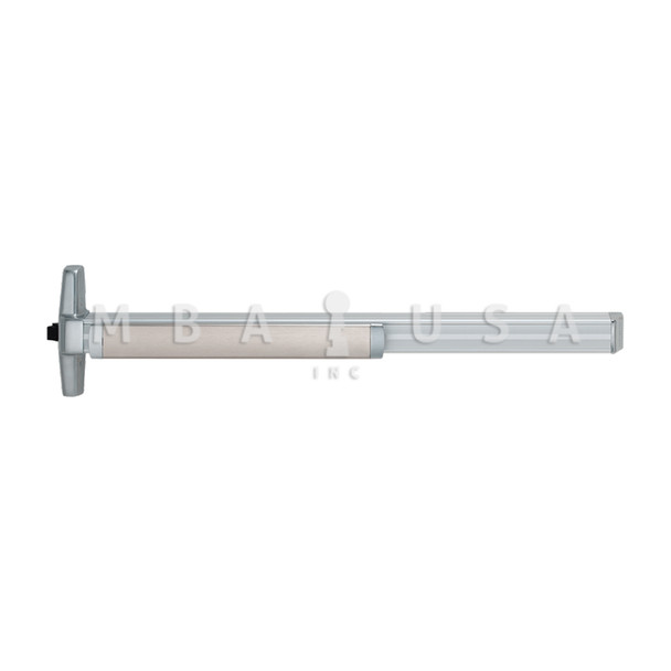 Von Duprin Grade 1 Rim Exit Device, Narrow Stile Pushpad, 36", Exit Only, Less Trim, Less Dogging, Quiet Electric Latch Retraction, Satin Chrome, Non-Handed (QEL33AEO 3 26D)