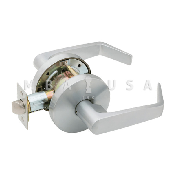 Falcon Grade 2 Passage Cylindrical Lock, Non-Keyed, Dane Lever, Standard Rose, Satin Chrome, Non-Handed (W101S D 626)