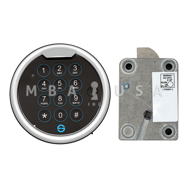 S&G Spartan Pivotbolt (Swingbolt) Package w/ 1-Battery Lighted Shoulder Screw Mounted Keypad, Chrome
