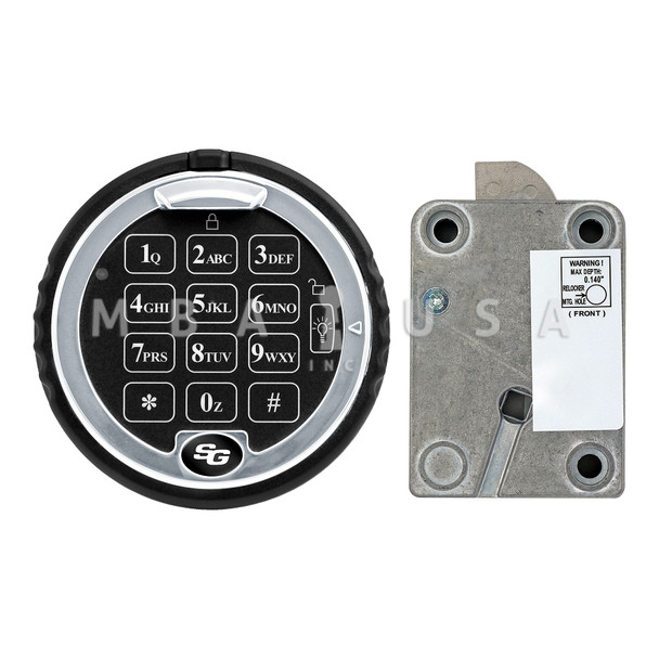 S&G Spartan Pivoltbolt (Swingbolt) Lock w/ Low-Profile Keypad, Rotating, Lighted (Chrome)