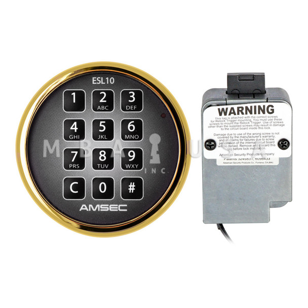 ESL10 Deadbolt Lock & Brass Lighted Keypad Pkg