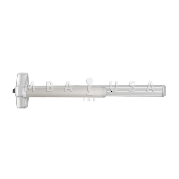 Grade 1 Rim Exit Bar, Wide Stile Pushpad, 48" Device, Nightlatch Function, Cylinder Only, Hex Key Dogging, Satin Aluminum Clear Anodized Finish, Non-Handed