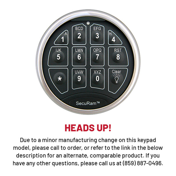 SafeLogic Top-Lit Keypad, Chrome