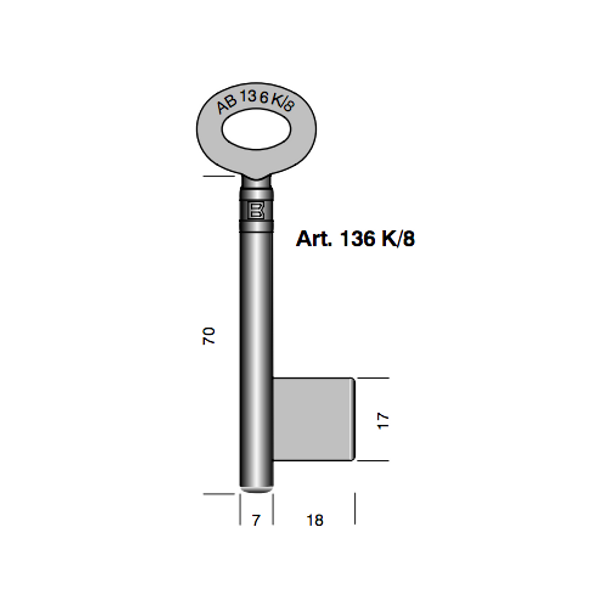 BORKEY KEY BLANK ART 136K8 7MM