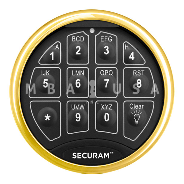 SafeLogic Top-Lit Keypad, Brass SafeLogic Top-Lit Keypad, Brass