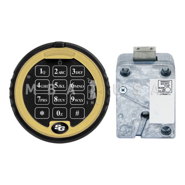 S&G Titan Direct Drive (Dead Bolt) Lock Package w/ Rotating Lighted Keypad, Brass