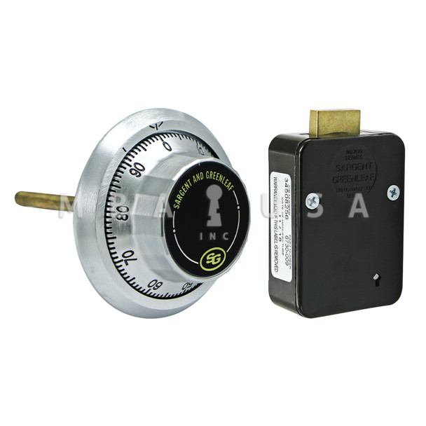 4-Wheel Lock w/ Front-Reading Dial & Ring, Satin Chrome