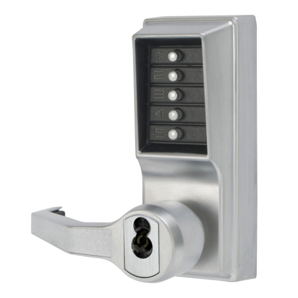 Simplex L1000 Series Pushbutton Lever Lock, Combination w/ Key Override, Medeco/Yale/ASSA/Abloy LFIC Prep, Left Hand/Left Hand Reversible (LL1021M-26D-41)