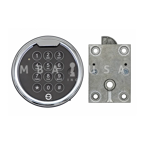 S&G Atlas Pivotbolt (SGBasic Swingbolt) Lock w/ 1-Battery Top-Lit Bright Chrome Keypad
