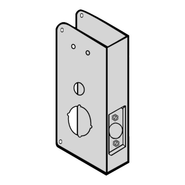 Don-Jo Wrap Around Plate, 22 Gauge Stainless Steel, 5" by 9", for Codelock 5000 Series Lock, for 1-3/4" Door with 2-3/4" Backset, Satin Stainless Steel Finish (23-S-CW)