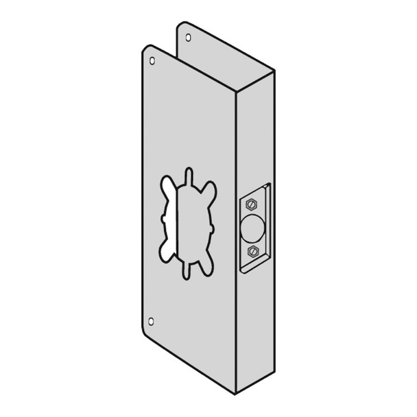 Don-Jo Wrap Around Plate, 22 Gauge Steel, 4-3/4" by 9", 2-1/8" for 1-3/4" Door with 2-3/4" Backset, Satin Stainless Steel Finish (4-S-2-CW) Don-Jo Wrap Around Plate, 22 Gauge Steel, 4-3/4" by 9", 2-1/8" for 1-3/4" Door with 2-3/4" Backset, Satin Stainless Steel Finish (4-S-2-CW)