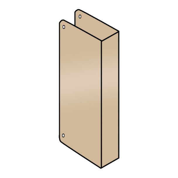 Don-Jo Wrap Around Cover Plate, Blank with Trim Screws, 22 Gauge Steel, 4-1/4" by 4-1/2", for 1-3/8" Door, Bright Brass Finish (70-PB-CW)