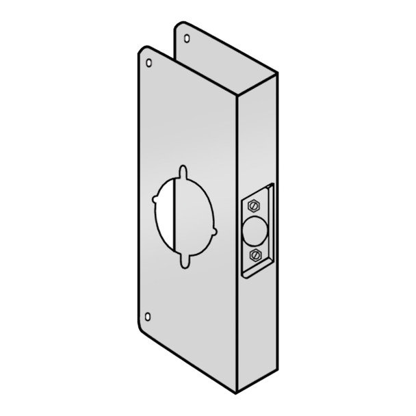 Don-Jo Wrap Around Plate, 22 Gauge Stainless Steel, 4-3/4" by 9", 2-1/8" Hole for Marks Cylindrical Lever Lock, for 1-3/4" Door with 2-3/4" Backset, Satin Stainless Steel Finish (95-S-CW) Don-Jo Wrap Around Plate, 22 Gauge Stainless Steel, 4-3/4" by 9", 2-1/8" Hole for Marks Cylindrical Lever Lock, for 1-3/4" Door with 2-3/4" Backset, Satin Stainless Steel Finish (95-S-CW)