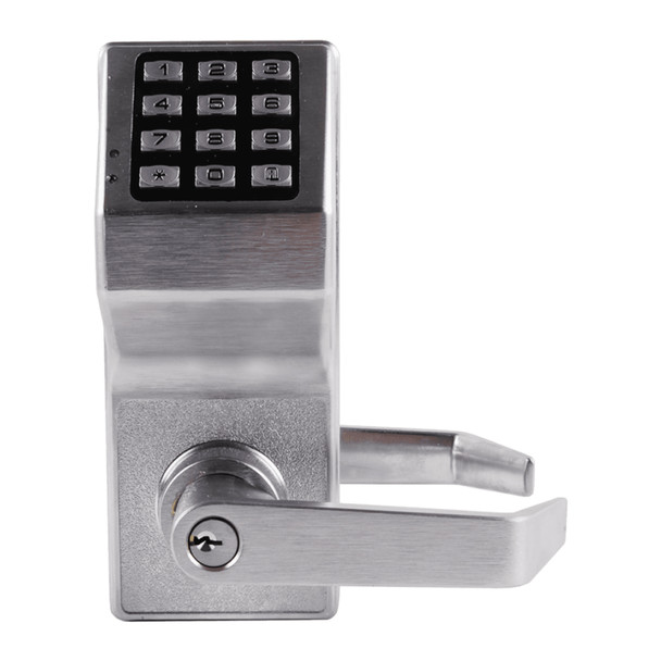 Pushbutton Cylindrical Door Lock, 2000 Users, 40,000 Event Audit Trail, Weatherproof, Straight Lever, Satin Chrome (DL3200 US26D) Pushbutton Cylindrical Door Lock, 2000 Users, 40,000 Event Audit Trail, Weatherproof, Straight Lever, Satin Chrome (DL3200 US26D)
