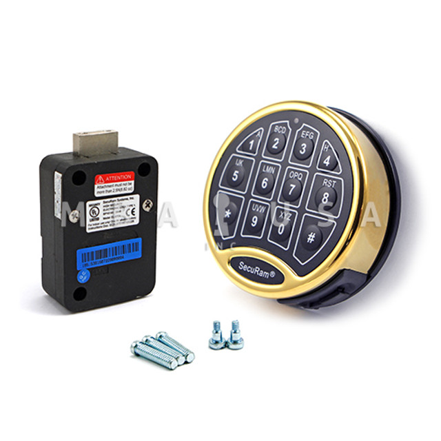 SAFELOGIC KEYPAD W/ BATTERY DRAWER, BRASS - MBA USA, Inc.