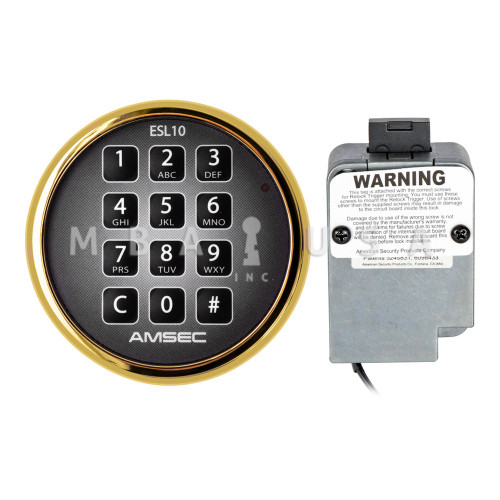 AMSEC ESL10XL Deadbolt Lock Package w/ Brass Keypad - MBA USA, Inc.