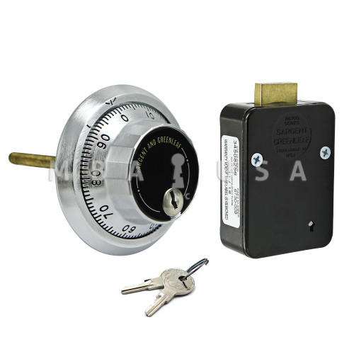 4Wheel Lock w/ FrontReading Dial & Ring, Key Locking, Satin Chrome