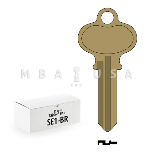 Ilco Taylor Key Blanks, Segal SE1, Brass (50 Pack) - MBA USA, Inc.