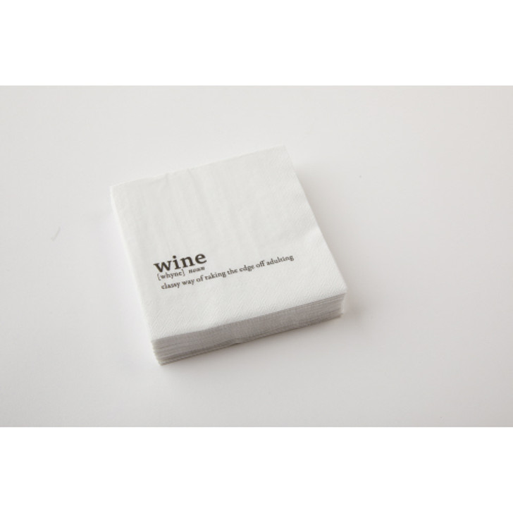 WINE-BLACK AND WHITE PAPER NAPKIN-BEVERAGE