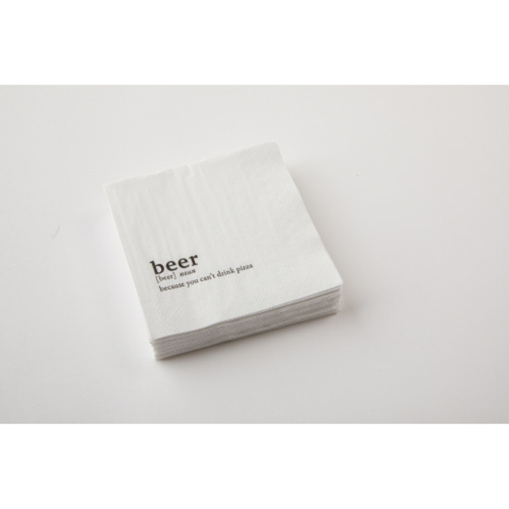 BEER-BLACK AND WHITE PAPER NAPKIN-BEVERAGE