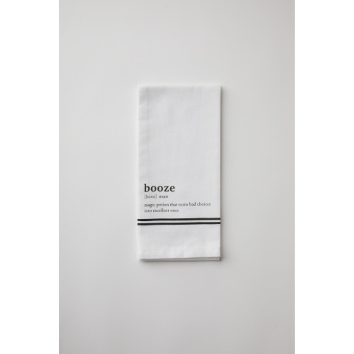 BOOZE-BLACK AND WHITE DISHTOWEL