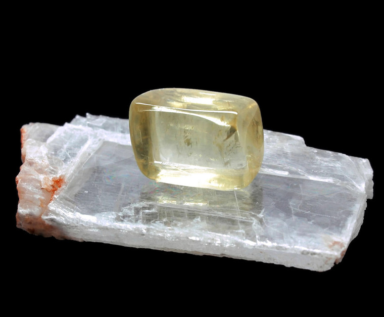 Polished Yellow Calcite Stone - Selenite Crystal Slab Buythesea